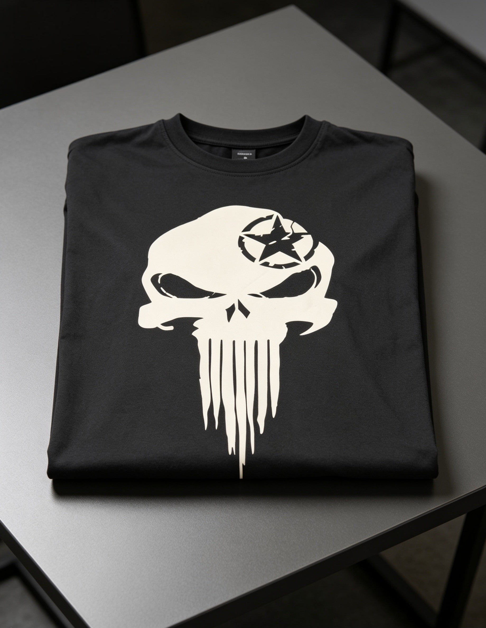Punisher Skull with Army Star Oversize Shirt