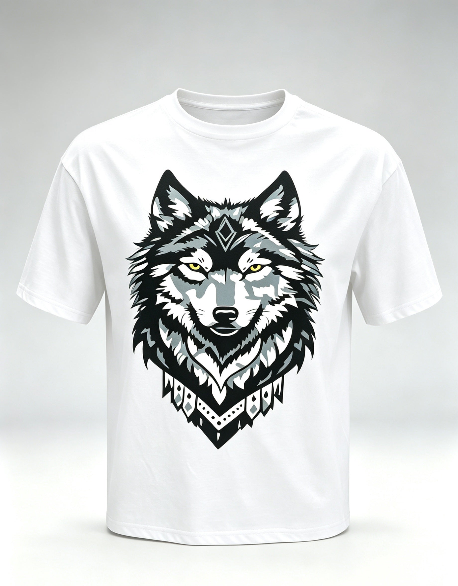 White Features Wolf Oversize shirt